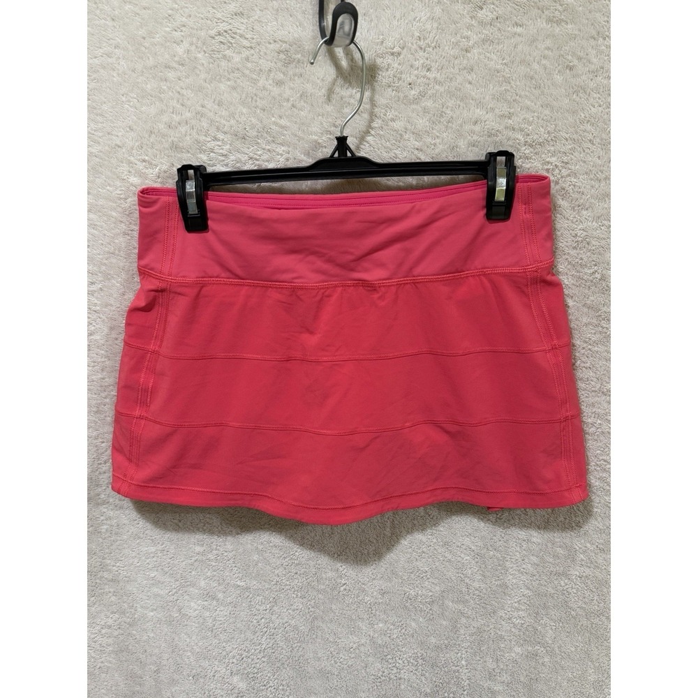 Lululemon Pace Rival Mid-Rise Skirt Lip Gloss Pink Size 6 Fabric Liner Yoga Run